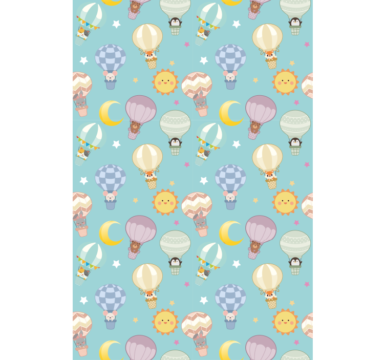 Tenda a rullo cameretta mongolfiere e soli - TenStickers