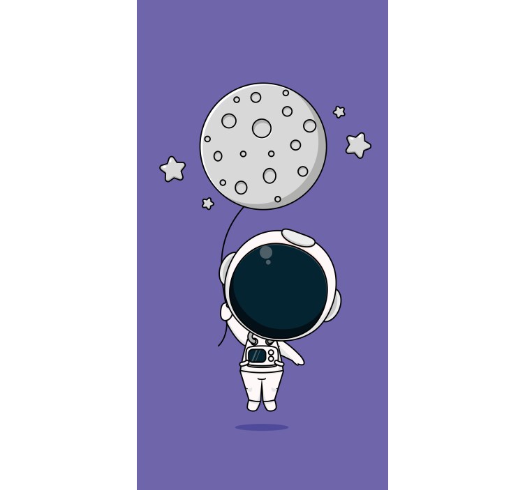 Tenda a rullo divertente astronauta che tiene la luna - TenStickers