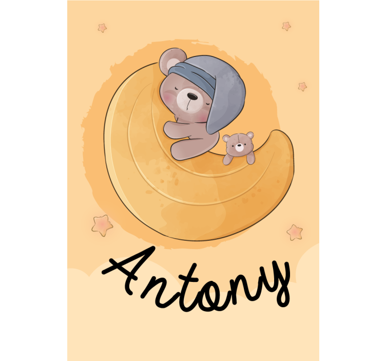 Tenda a rullo neonati orsi assonnati con nome - TenStickers