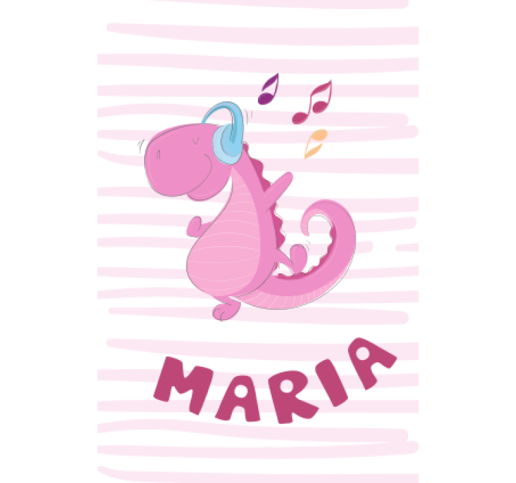 Tenda a rullo dinosauro dolce con nome - TenStickers