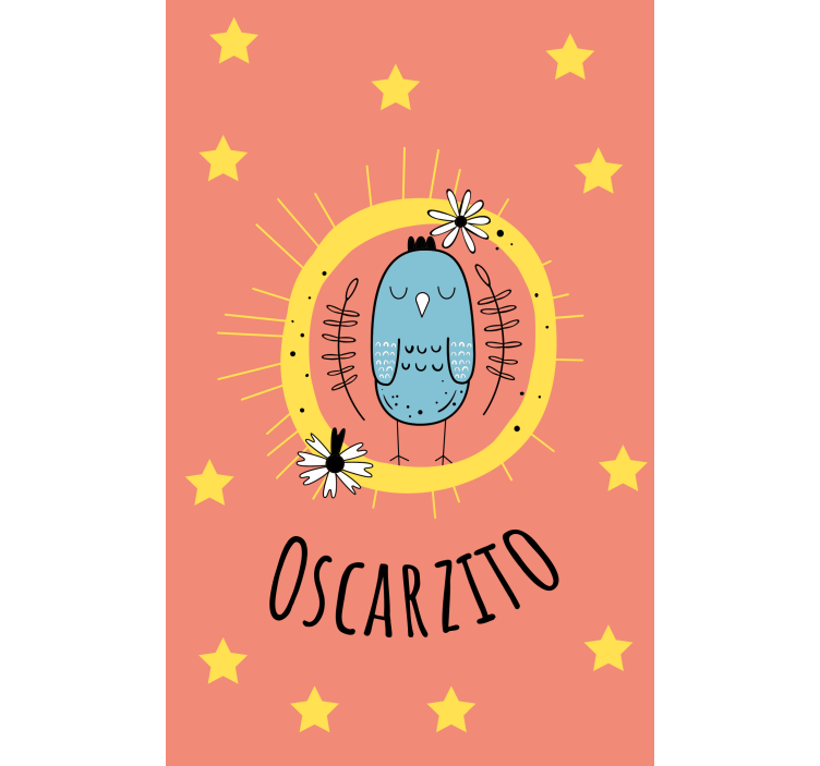 Tenda a rullo cameretta uccello blu con nome - TenStickers