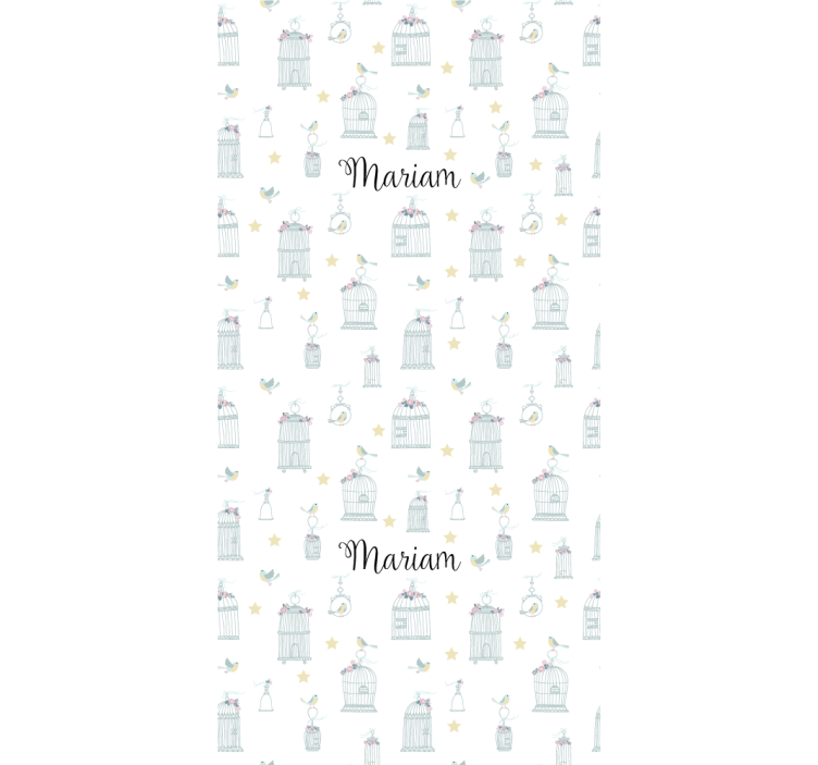 Tenda a rullo neonati gabbie per uccelli con nome - TenStickers