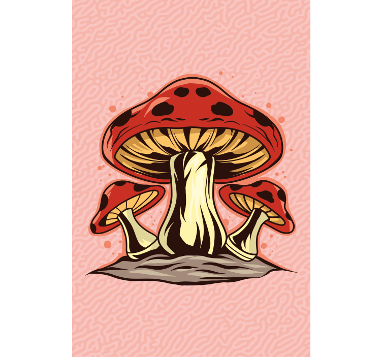 Tenda a rullo fiori e piante trio di funghi vibranti - TenStickers