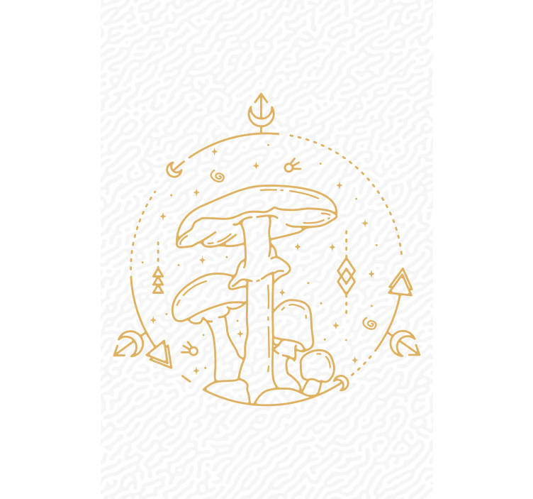 Tenda a rullo funghi e geometria - TenStickers