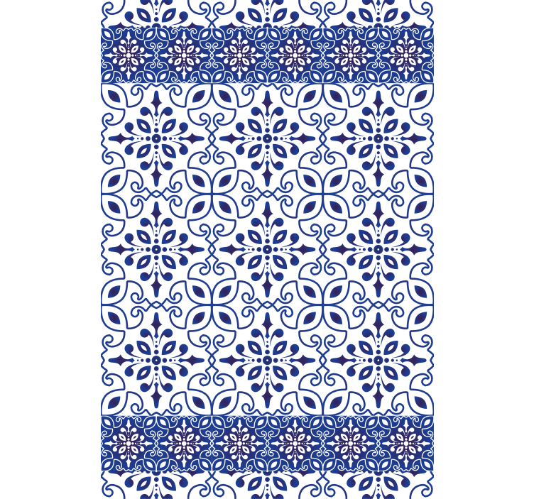 Tenda a rullo bagno piastrelle blu ornate - TenStickers