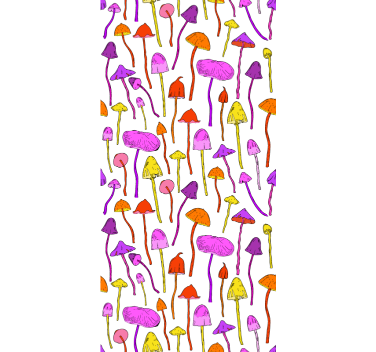 Tenda a rullo piante e fiori tema vivace dei funghi - TenStickers