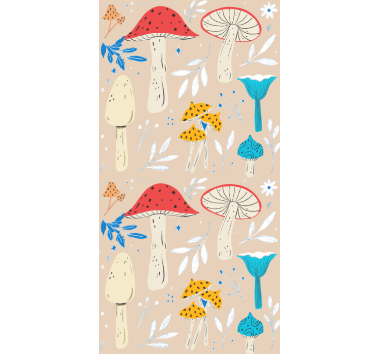 Tenda a rullo illustrazione di funghi stilizzati - TenStickers
