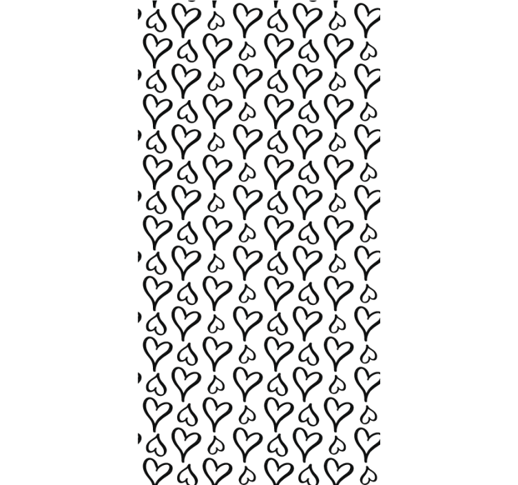 Tenda a rullo romantica cuori bianchi e neri - TenStickers