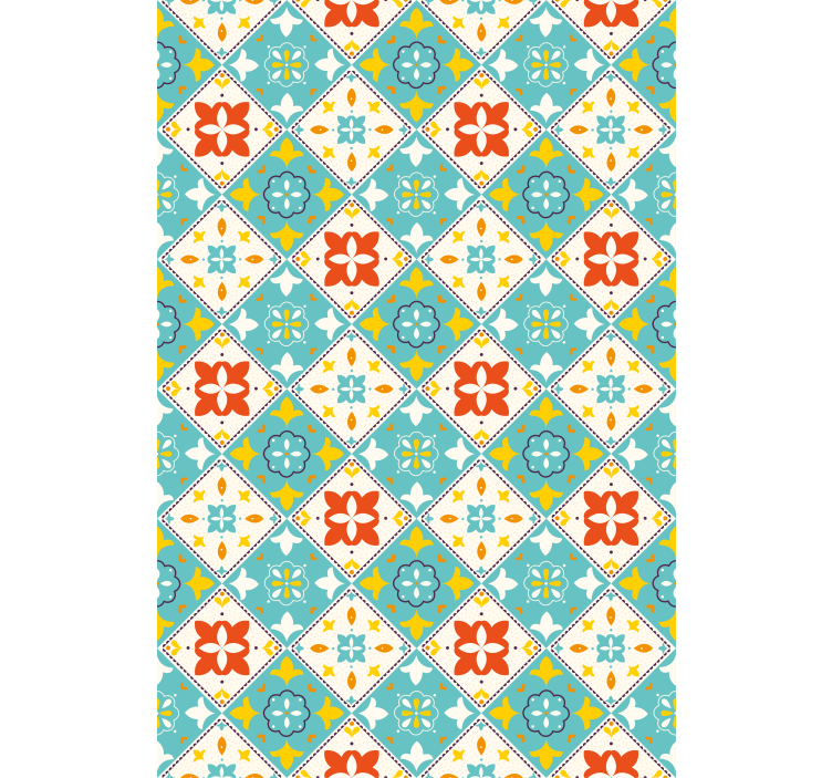 Tende a rullo da bagno Modello di piastrelle colorate in stile vi - TenStickers