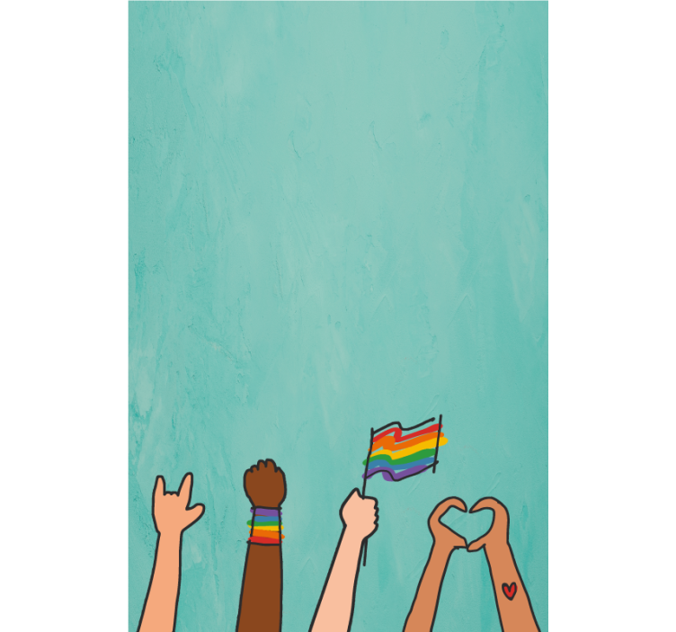 Tenda a rullo esposizione delle mani dell'orgoglio - TenStickers