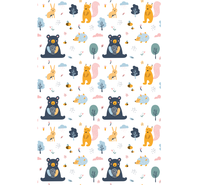 Tenda a rullo animali creature della foresta nordica - TenStickers