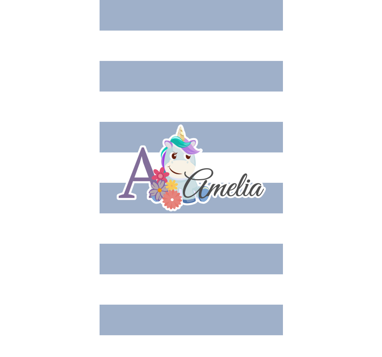 Tenda a rullo cameretta nome unicorno personalizzato - TenStickers