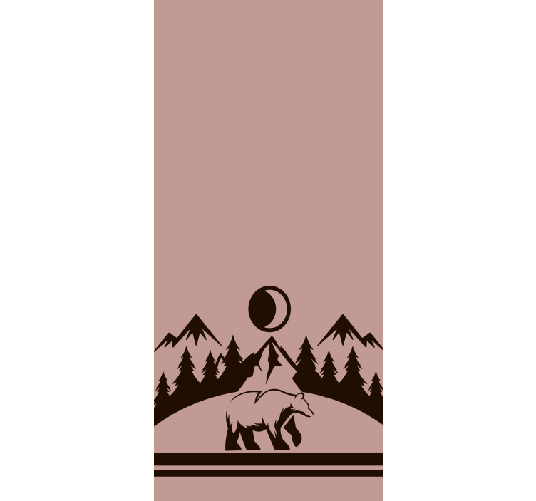 Tenda a rullo animali orso e montagne - TenStickers