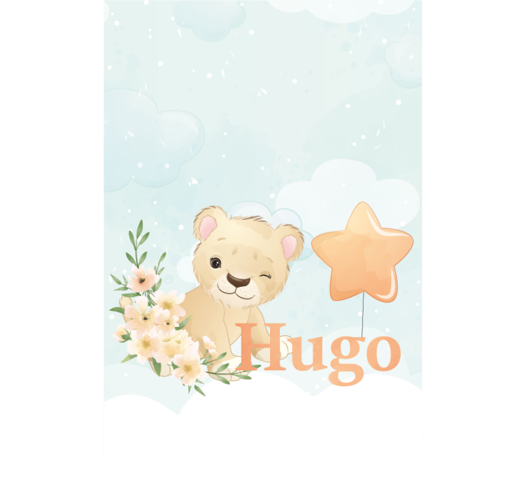 Tenda a rullo neonati cucciolo di leone personalizzato - TenStickers