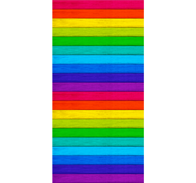 Tende a rullo motivi assi di legno arcobaleno - TenStickers