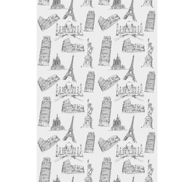 Tenda a rullo originale sagome di monumenti famosi - TenStickers