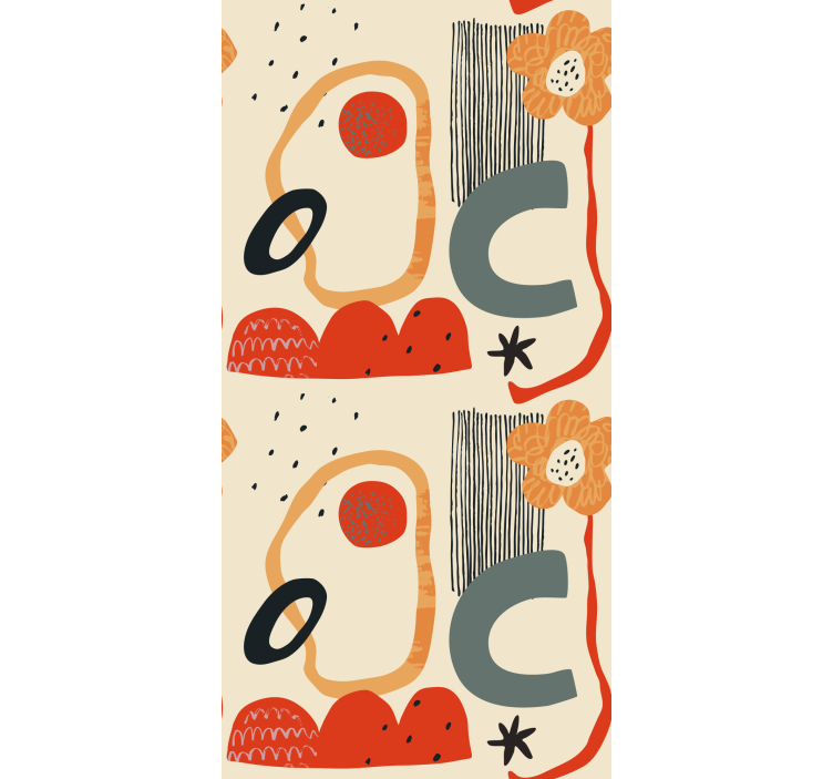 Tenda a rullo con disegni Astrazione collage rosso e arancione - TenStickers