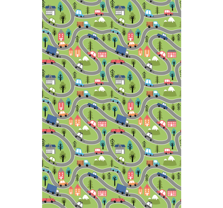 Tenda a rullo cameretta strade colorate per veicoli - TenStickers