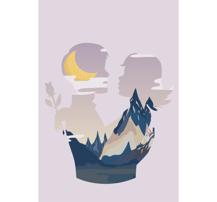 Tenda a rullo originale scena di montagne notturne - TenStickers