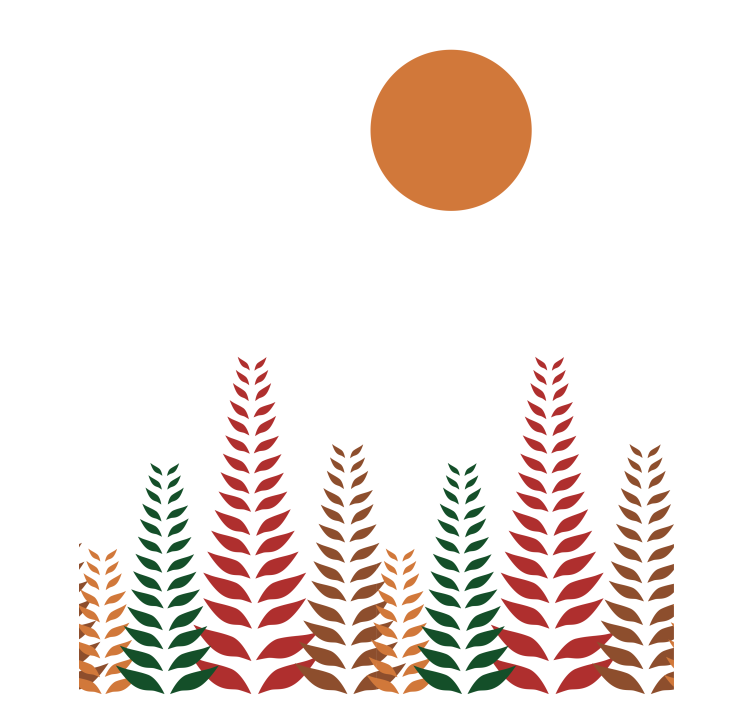 Tenda a rullo moderna fogliame retrò e sole - TenStickers