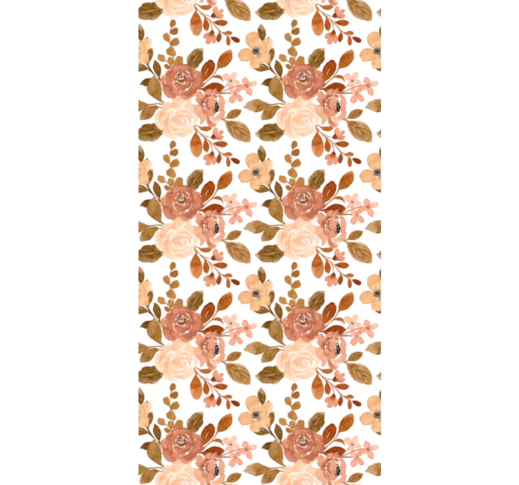 Tenda a rullo fiori modello beige romantico - TenStickers