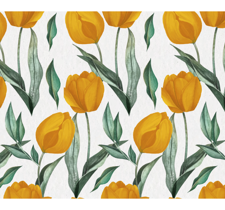 Tenda a rullo fiori e piante fiori di tulipano giallo - TenStickers
