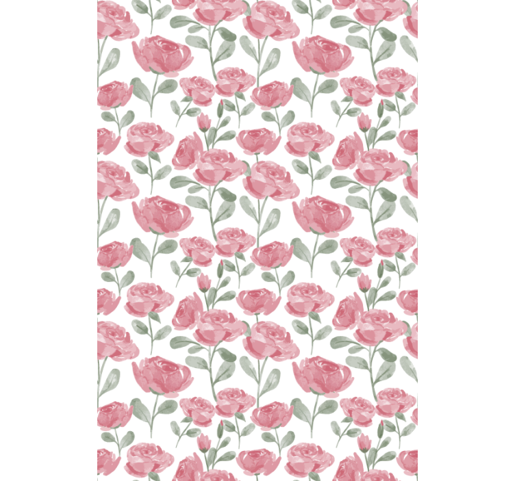Tenda a rullo fiori e piante rose acquarellate - TenStickers