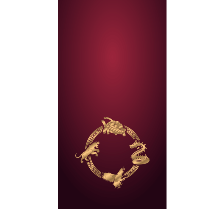 Tenda a rullo animali creature ornate d'oro - TenStickers