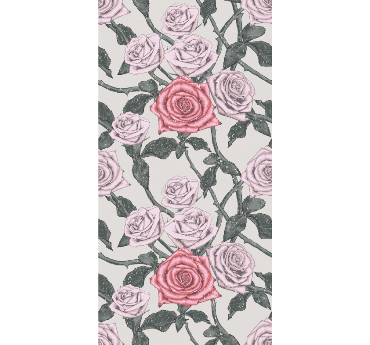 Tenda a rullo fiori e piante elegante composizione di rose - TenStickers