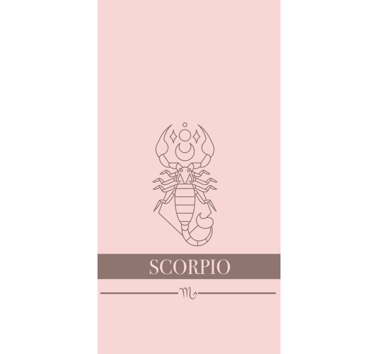 Tenda a rullo design segno zodiacale scorpione rosa - TenStickers