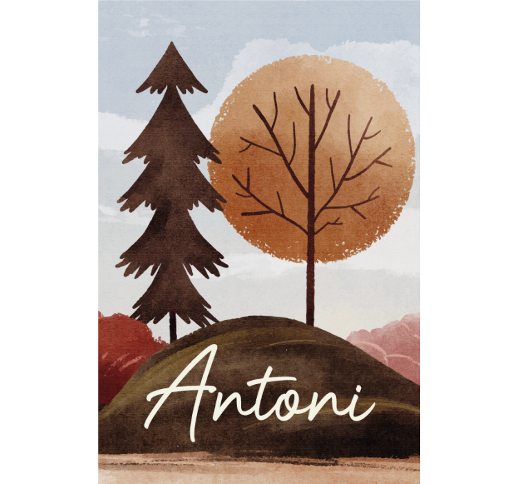 Tenda a rullo cameretta foresta nordica con nome - TenStickers