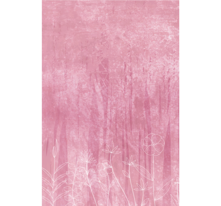 Tenda a rullo fiori e piante disegno silhouette floreale - TenStickers