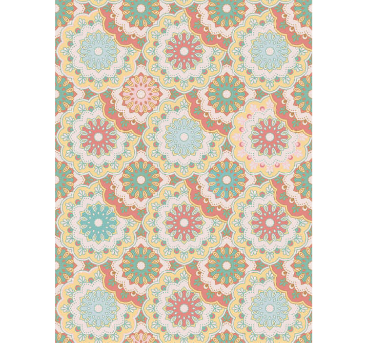 Tenda a rullo fiori motivi floreali intricati - TenStickers