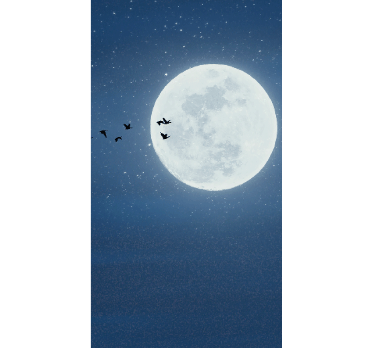 Tenda a rullo soggiorno con luna piena - TenStickers