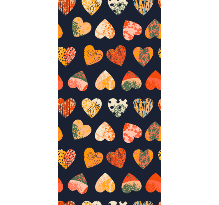 Tenda a rullo romantica collezione motivi cuore - TenStickers