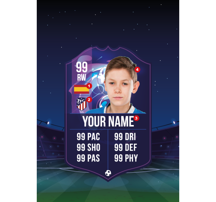 Tende a rullo scheda giocatore di calcio - TenStickers