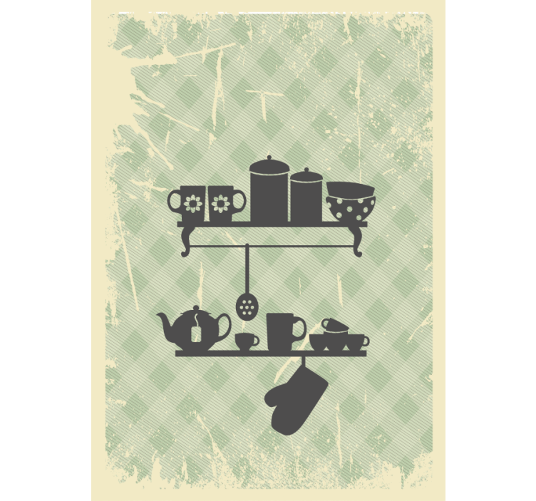 Tenda a rullo cucina moderna mensole - TenStickers