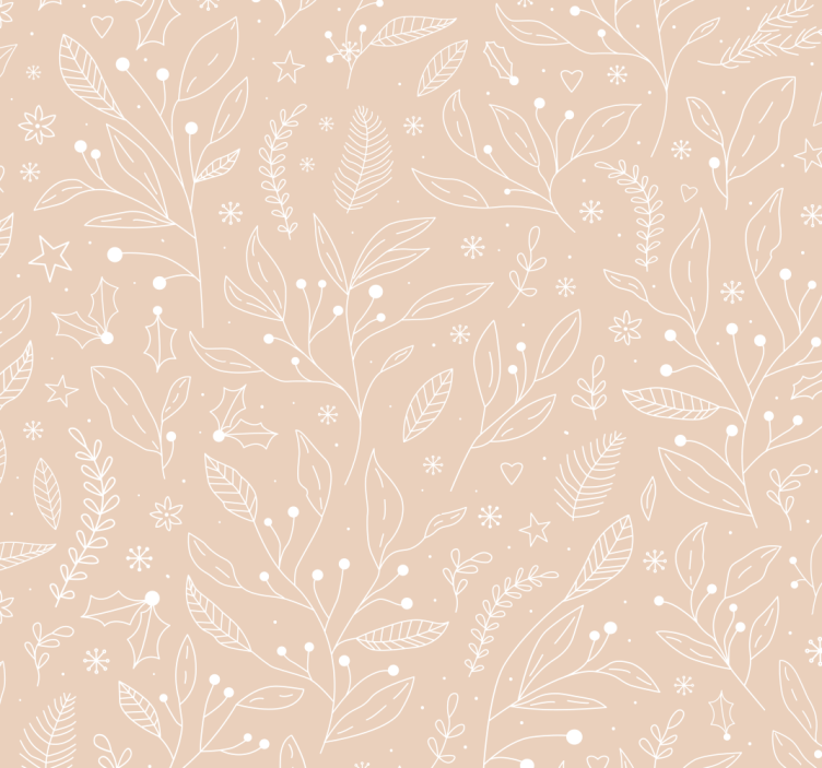 Tenda a rullo soggiorno beige piante di natale - TenStickers