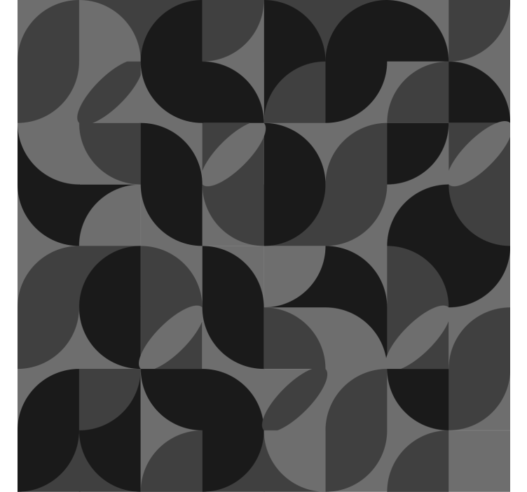 Tenda a rullo soggiorno forme nere retrò - TenStickers