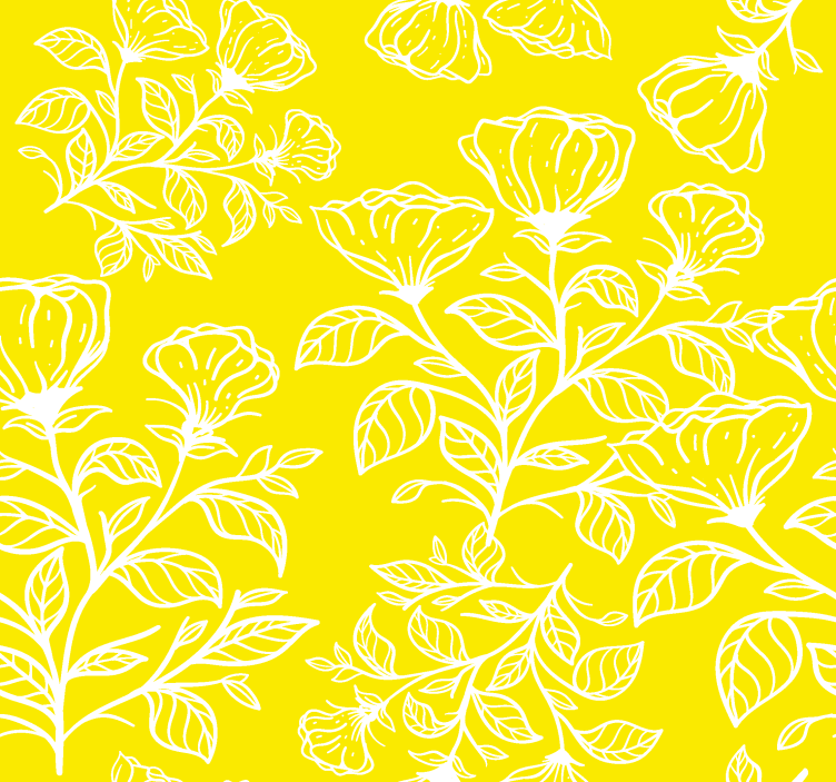 Tenda a rullo color giallo modello di fiori - TenStickers