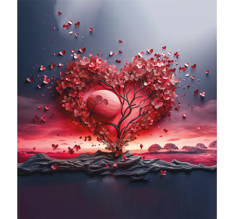 Tende a rullo romantiche albero del cuore - TenStickers