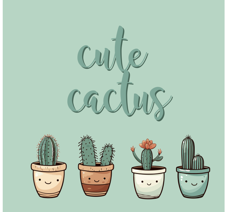 Tende a rullo cucina cactus carino - TenStickers