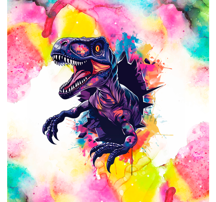 Tenda a rullo dinosauri colori saturi velociraptor - TenStickers