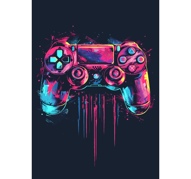 Tenda a rullo gamer controllo blu e rosa - TenStickers