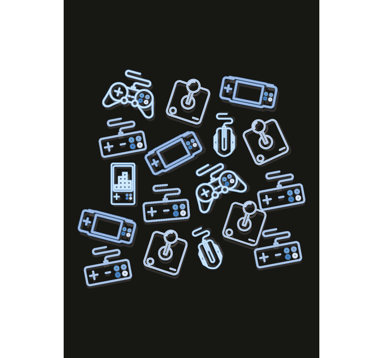 Tenda a rullo gamer controlli blu - TenStickers