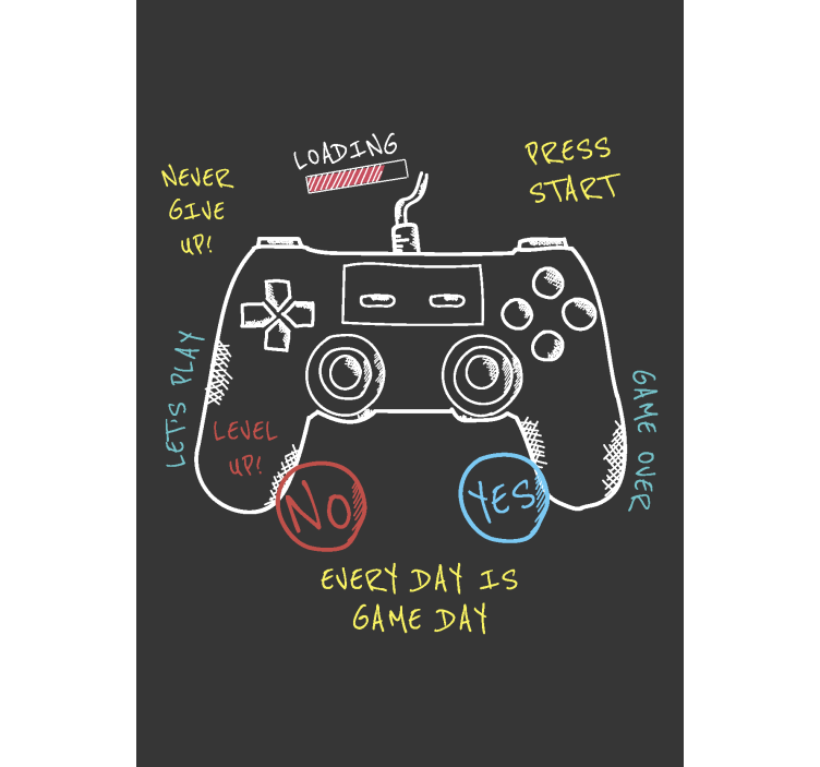 Tenda a rullo gamer spiegazione dei pulsanti di controllo - TenStickers