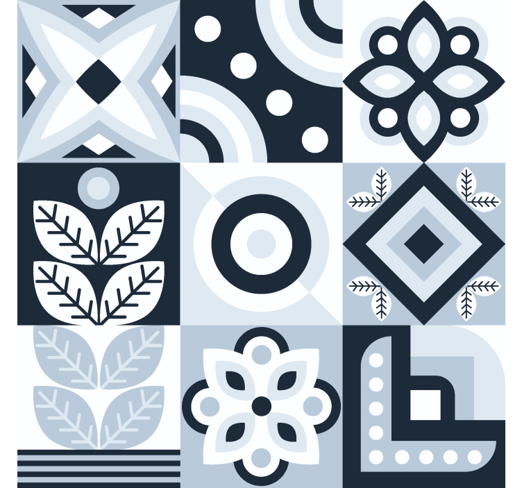 Tenda a rullo stile nordico modello di piastrelle - TenStickers