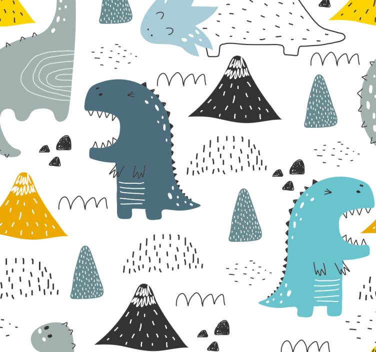 Tenda a rullo dinosauro modello scandinavo - TenStickers