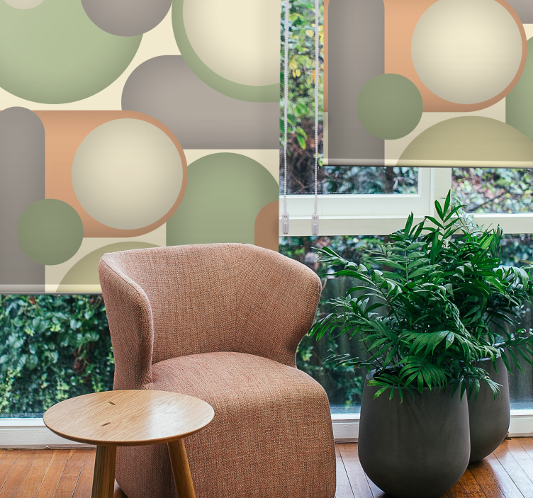 Tenda a rullo moderna disposizione geometrica del cerchio - TenStickers