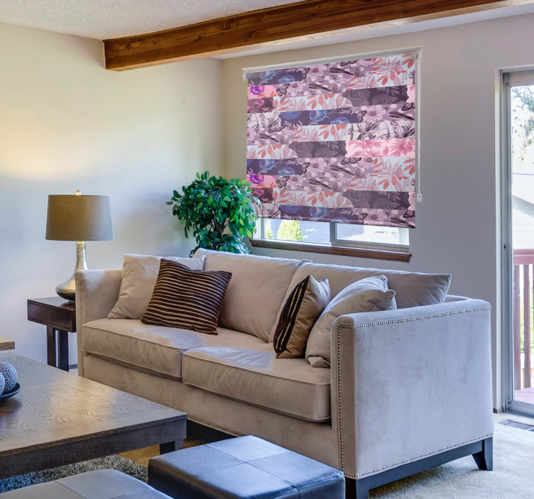 Tenda a rullo collage floreale - TenStickers